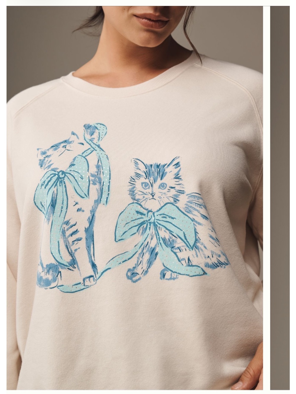 Maeve Animal Friends Crew-Neck Sweatshirt Cats - Picture 7 of 13